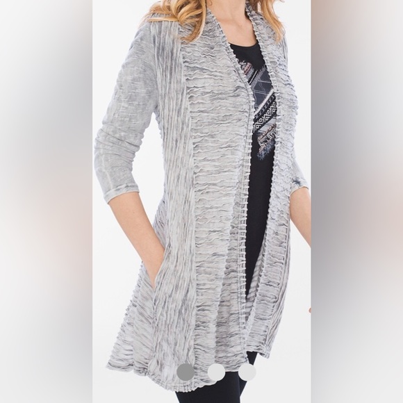 Zenergy by Chico’s Textured Long Draped Front Cardigan With Pockets - Picture 10 of 11